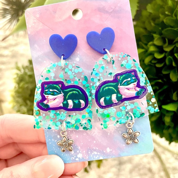 Lisa Frank Raccoon Acrylic Sticker Earrings - Picture 2 of 5